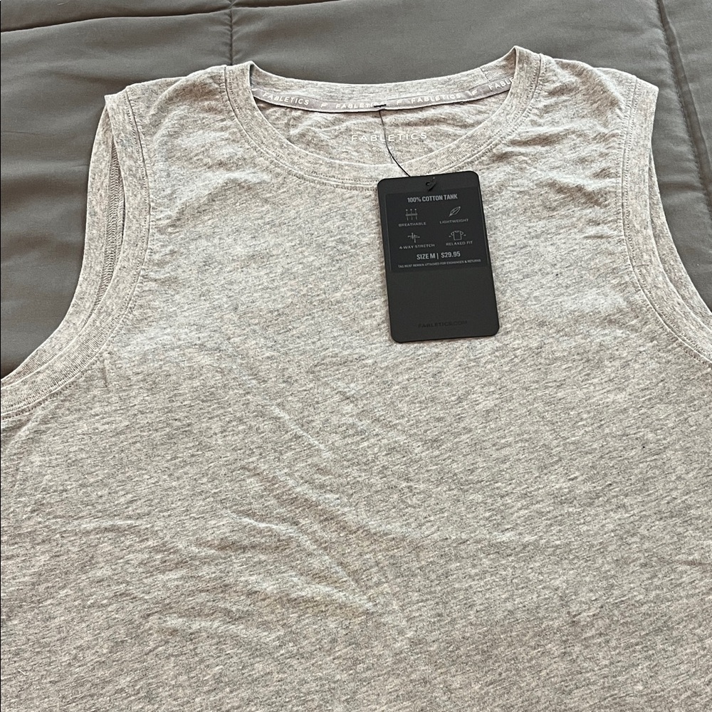 Fabletics Light Gray Muscle Tee